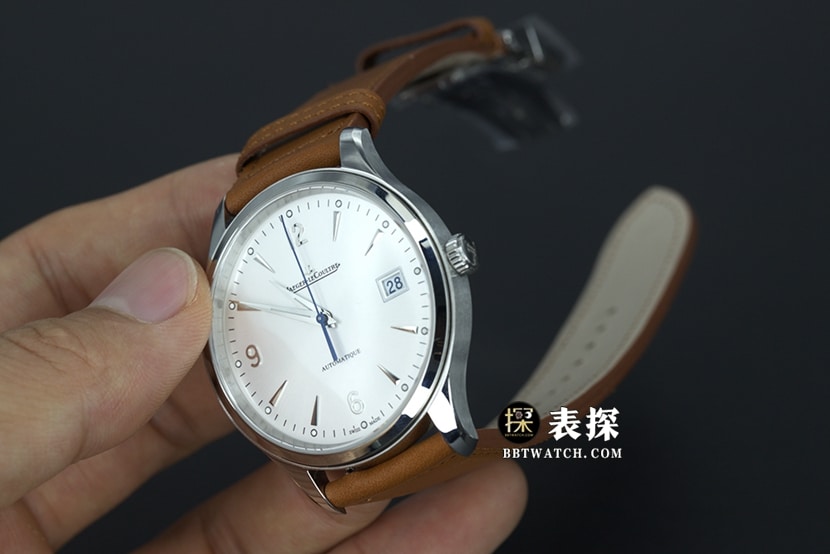 ZF厂积家大师顶级一比一高仿手表男士日历白盘银针皮带款图片及价格整体实拍图