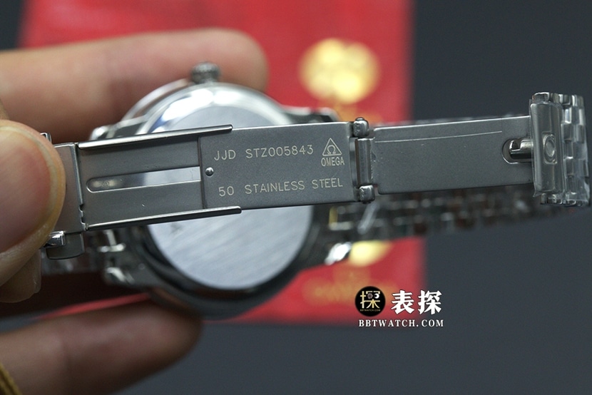欧米茄蝶飞一比一超A高仿手表男士黑盘钢带款图片及价格表扣实拍图