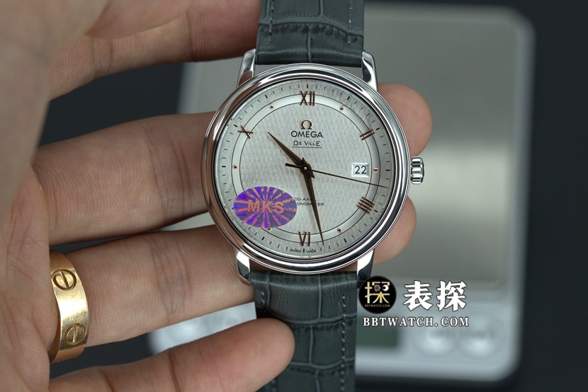 MKS厂欧米茄蝶飞一比一顶级复刻手表白盘金针皮带款图片及价格正面实拍图
