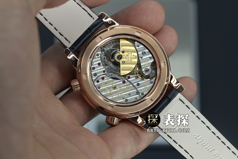 YL厂百达翡丽超级复杂功能时计顶级一比一高仿手表星空黑盘皮带款图片及价格背面实拍图