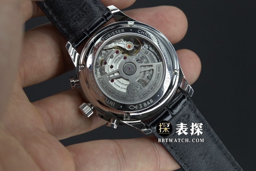 ZF厂万国葡萄牙顶级复刻手表绿盘银针皮带款图片及价格背面实拍图