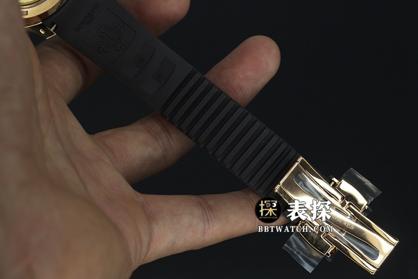 WY厂百达翡丽一比一超A精仿手表黑盘白针橡胶款图片及价格表带实拍图