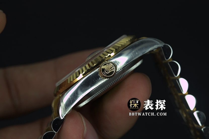 劳力士日志型顶级复刻手表金盘钢带款图片及价格侧面实拍图