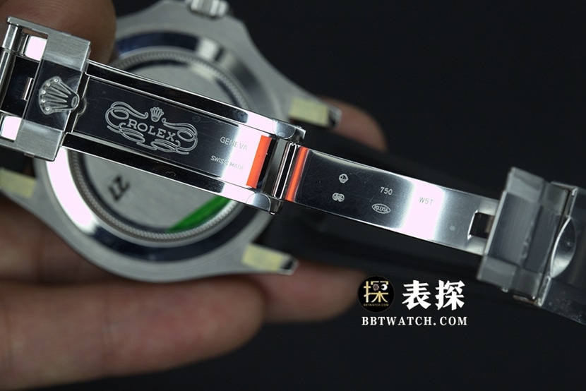 VS厂劳力士游艇名仕型顶级一比一高仿手表黑盘橡胶款图片及价格表扣实拍图