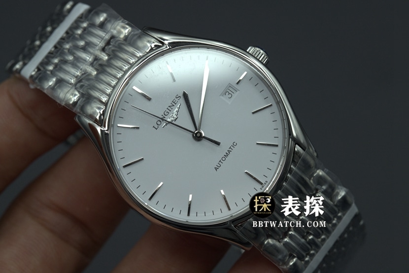 GK厂浪琴律雅一比一顶级复刻手表白盘银针钢带款图片及价格正面实拍图