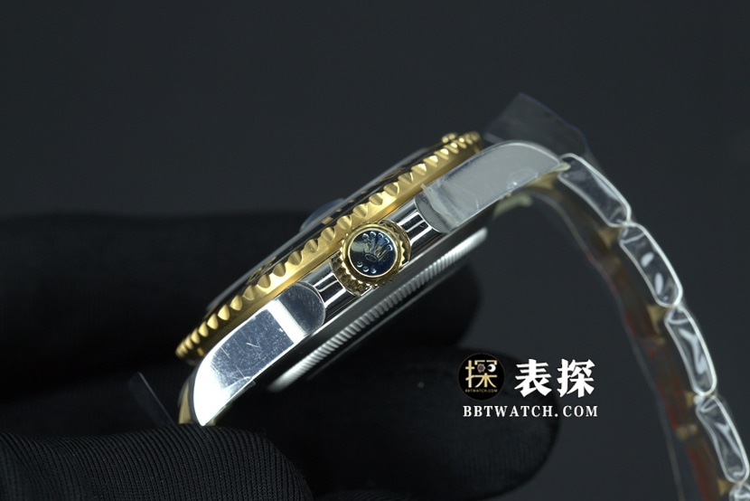 C厂劳力士潜航者超A高仿手表男士间金水鬼钢带款图片及价格侧面实拍图