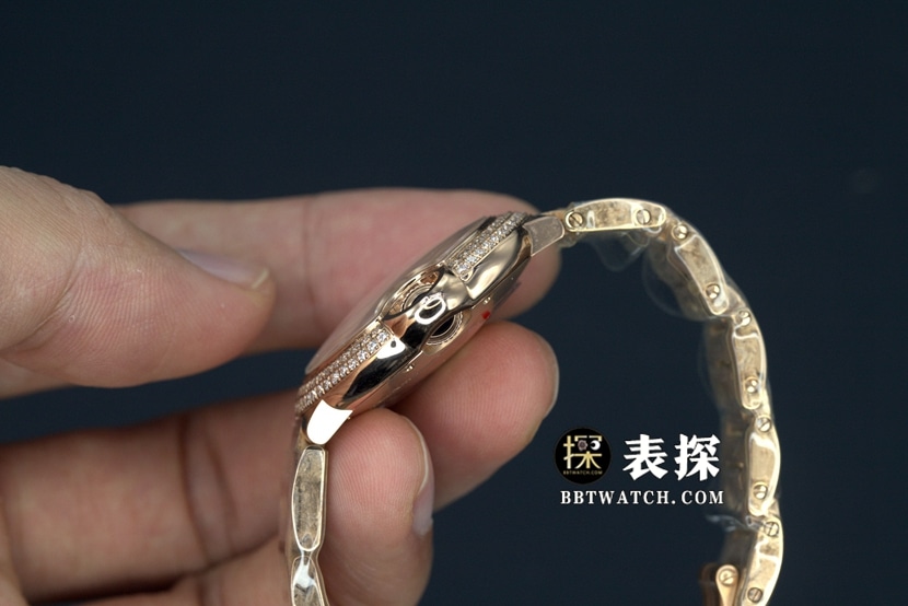 V6厂卡地亚蓝气球顶级一比一精仿手表女士白盘蓝针钢带款图片及价格侧面实拍图