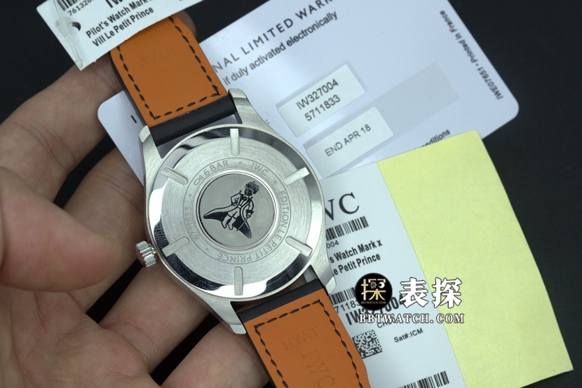 A+厂万国飞行员顶级复刻手表男士马克二十蓝盘皮带款图片及价格背面实拍图