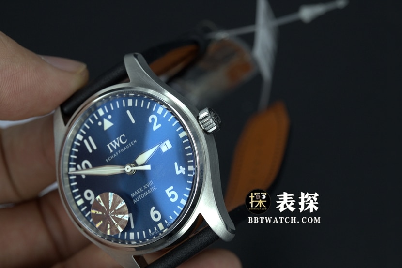 A+厂万国飞行员顶级复刻手表男士马克二十蓝盘皮带款图片及价格整体实拍图