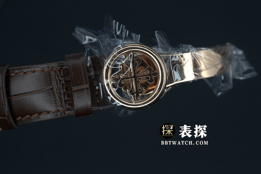 GR厂百达翡丽复杂功能时计超A高仿手表男士黑盘皮带款图片及价格表扣实拍图