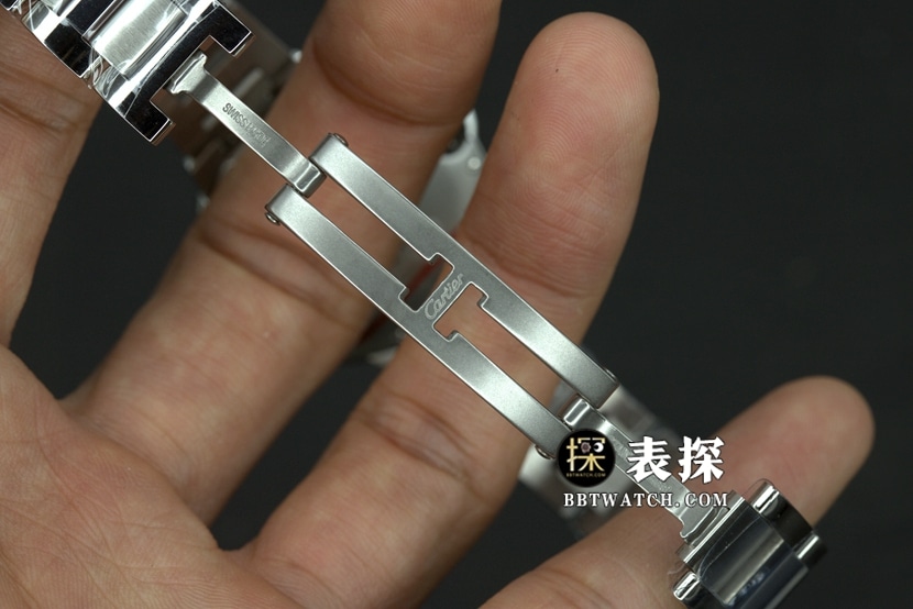 AF厂卡地亚蓝气球顶级一比一高仿手表女士粉盘蓝针钢带款图片及价格表扣实拍图
