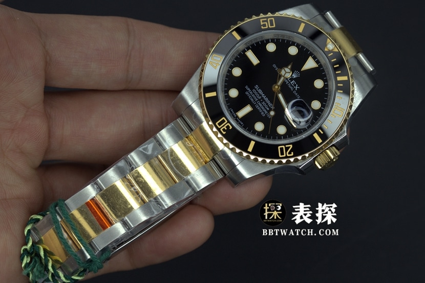 VS厂劳力士潜航者超A精仿手表男士间金黑水鬼钢带款图片及价格整体实拍图