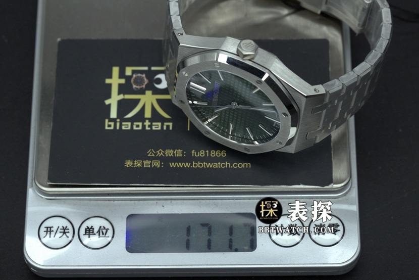 ZF厂爱彼皇家橡树50周年纪念款15510一比一顶级复刻手表男士绿盘钢带款图片及价格重量实拍图