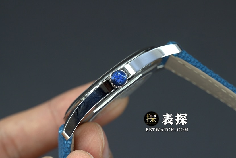 ZF厂百达翡丽6007A-001一比一超A高仿手表男士普朗菜乌特制表大楼纪念款皮带款图片及价格侧面实拍图