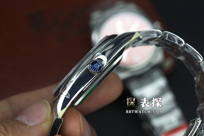 JVS厂劳力士蚝式恒动顶级复刻手表男士绿盘钢带款图片及价格侧面实拍图
