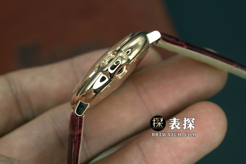 K3厂卡地亚蓝气球一比一顶级复刻手表女士白色蓝针皮带款图片及价格侧面实拍图