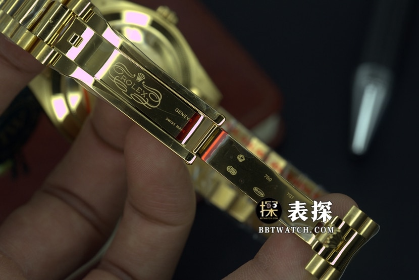 EW厂劳力士星期日历型228238一比一超A高仿手表男士斜格纹盘钢带款图片及价格表扣实拍图