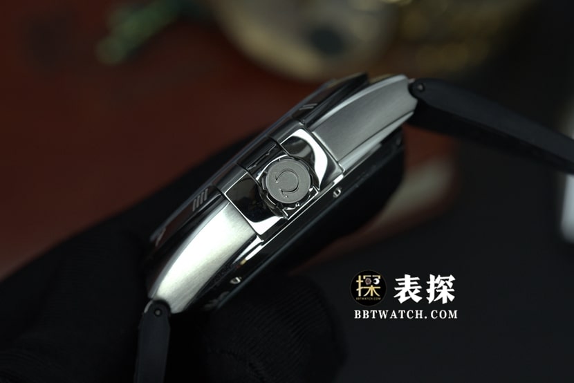 SBF厂欧米茄星座一比一超A精仿手表男士灰盘皮带款图片及价格侧面实拍图