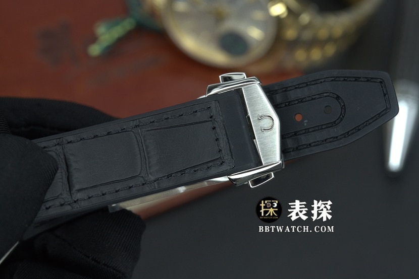 SBF厂欧米茄星座一比一超A精仿手表男士灰盘皮带款图片及价格表扣实拍图