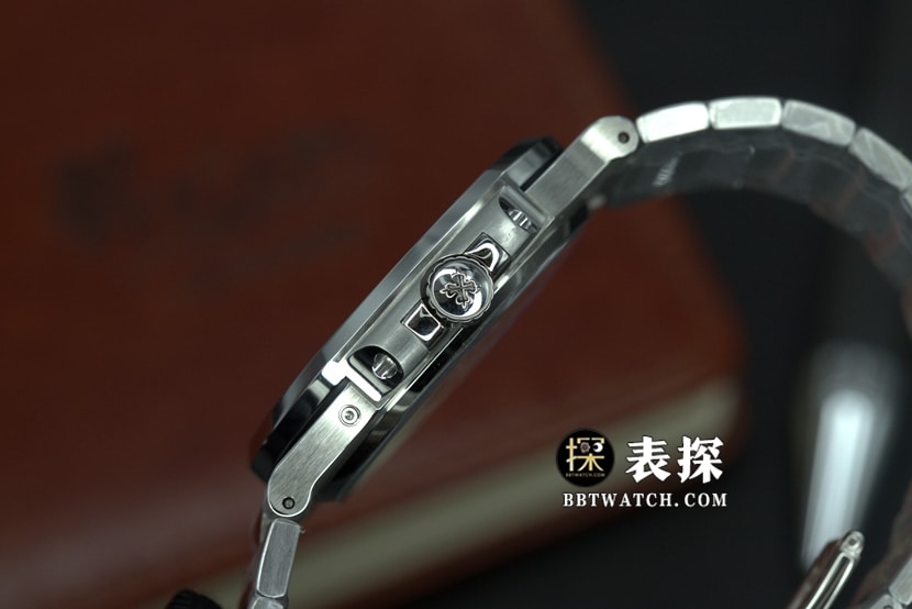 PPF厂百达翡丽运动优雅5712GR顶级复刻手表男士钢王之王钢带款图片及价格侧面实拍图