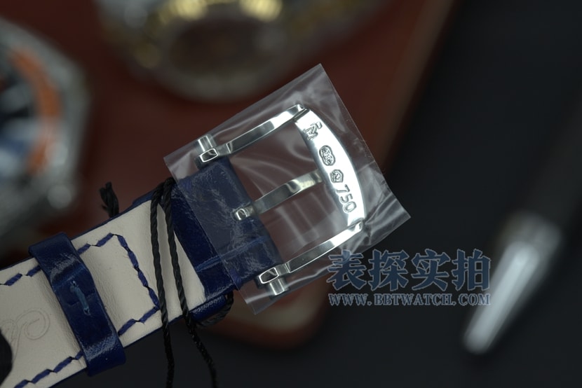 ZF传世宝玑1:1复刻手表蓝色金质玑镂刻花表盘皮带款7097BB/GY/9WU表扣图