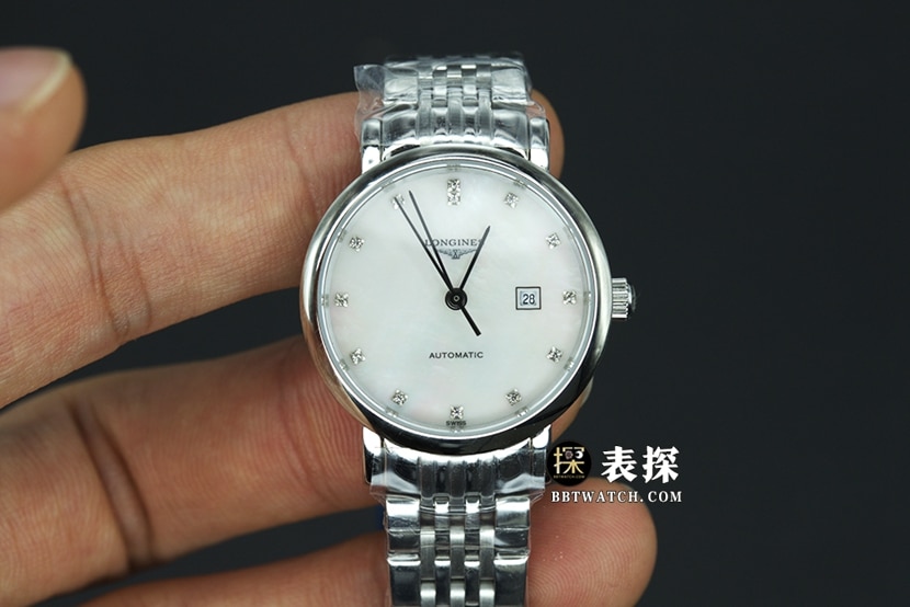 浪琴博雅顶级一比一高仿手表女士白盘钢带款图片及价格正面实拍图