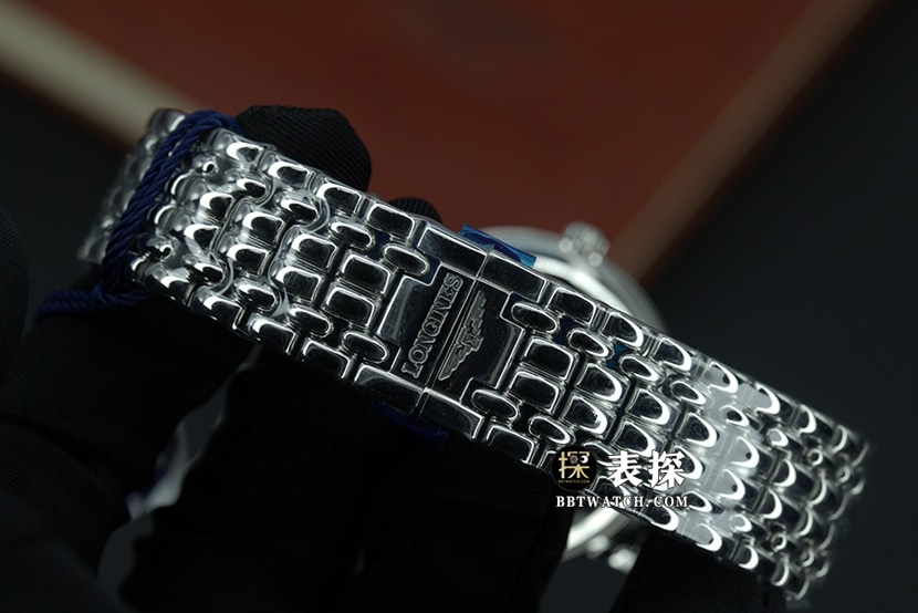 KY厂浪琴瑰丽顶级复刻手表男士蓝盘钢带款图片及价格表带实拍图