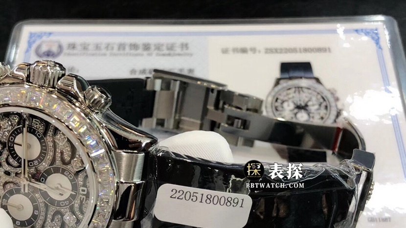 劳力士迪通拿116588一比一顶级复刻手表男士豹子纹橡胶款表扣实拍图