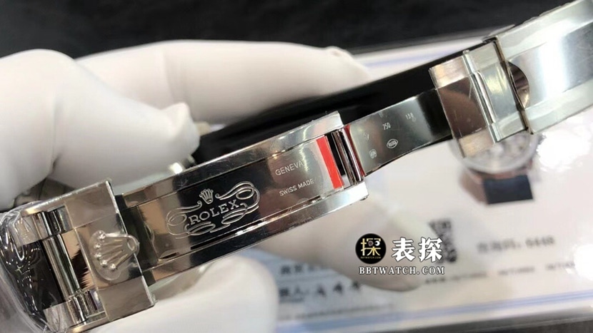 劳力士迪通拿116588一比一顶级复刻手表男士豹子纹橡胶款表扣实拍图