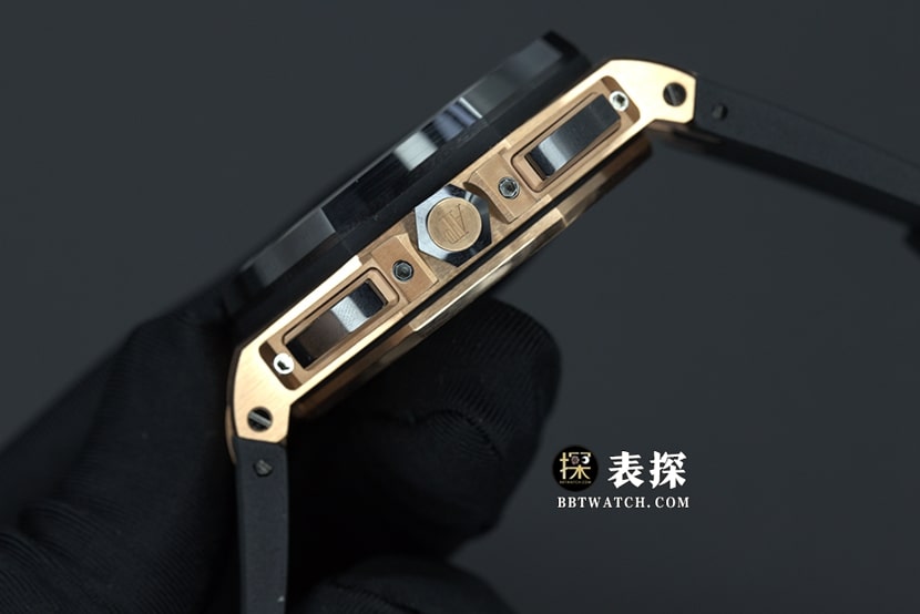 JF厂爱彼皇家橡树离岸型26400顶级一比一精仿手表男士黑盘橡胶款图片及价格侧面实拍图