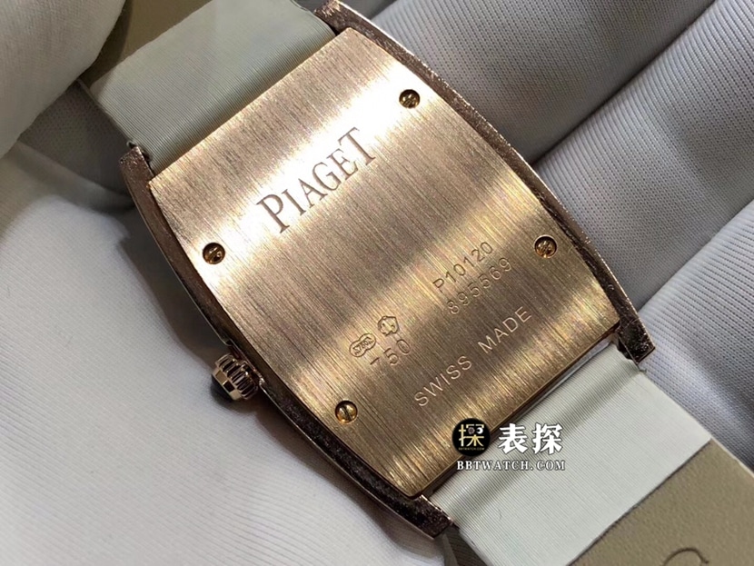 伯爵一比一超A精仿手表女士玫瑰金镶钻盘皮带款图片及价格背面实拍图