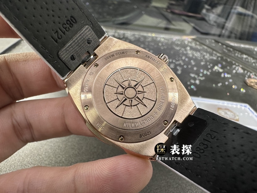 江诗丹顿纵横四海真金真钻定制超A高仿手表女士银灰盘镶钻皮带款背面实拍图