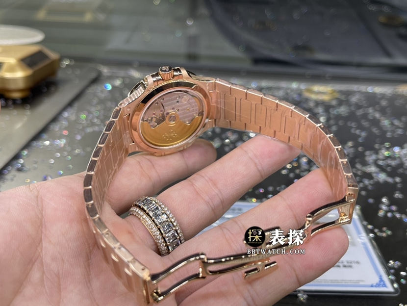 3K厂百达翡丽运动优雅真金真钻定制一比一超A高仿手表女士银盘镶钻钢带款表扣实拍图
