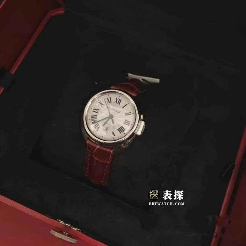 卡地亚钥匙顶级一比一精仿手表女士白盘皮带款图片及价格正面实拍图