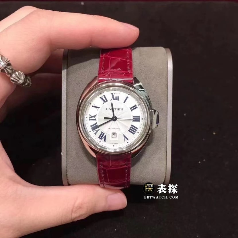 卡地亚钥匙顶级一比一精仿手表女士白盘皮带款图片及价格正面实拍图