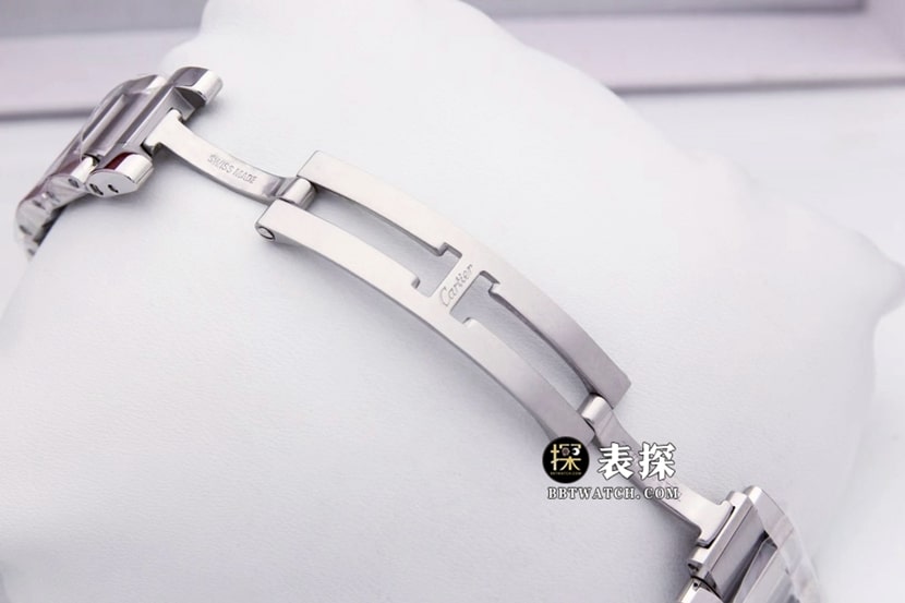 GTG卡地亚蓝气球一比一超A高仿手表女士浅蓝盘钢带款图片及价格表扣实拍图