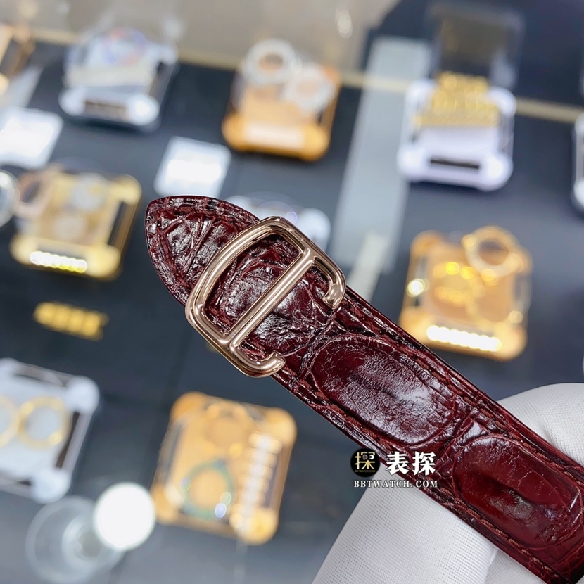 卡地亚蓝气球真金真钻定制一比一超A精仿手表男士银灰盘玫瑰金皮带款表扣实拍图