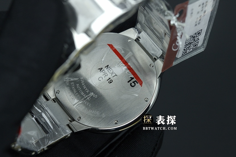 K3厂卡地亚蓝气球一比一顶级复刻手表男士银白盘钢带款图片及价格背面实拍图