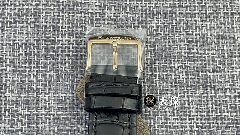 JB厂宝珀艺术大师顶级一比一精仿手表男士黑盘陀飞轮皮带款图片及价格表扣实拍图