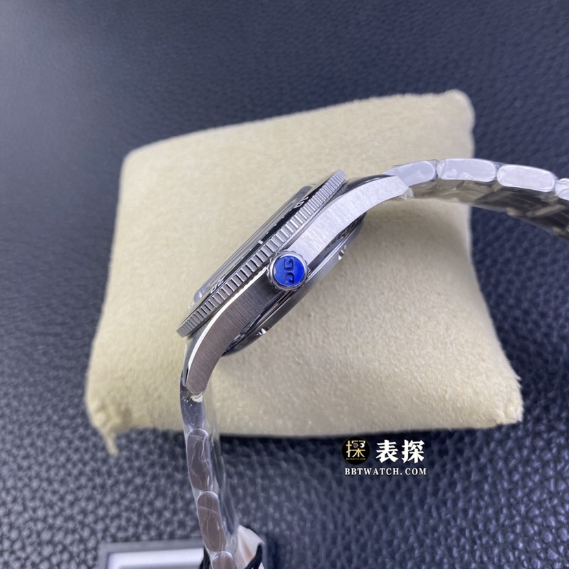 格拉苏蒂原创开拓顶级复刻手表男士蓝盘钢带款图片及价格侧面实拍图
