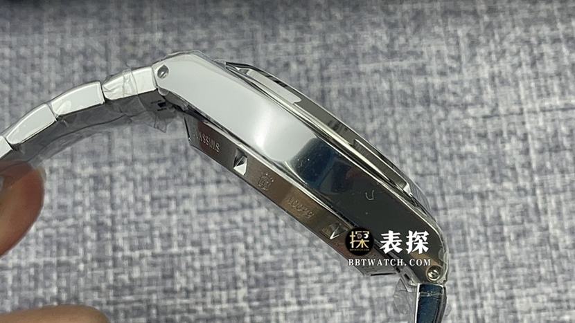 8F厂江诗丹顿纵横四海顶级复刻手表男士蓝盘钢带款图片及价格侧面实拍图