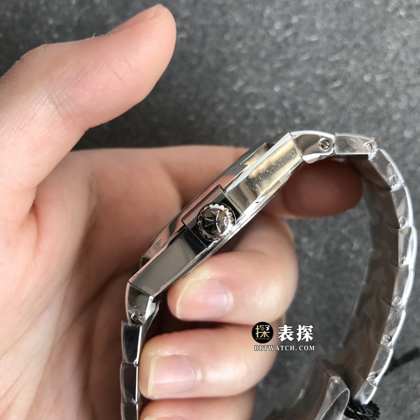 MKS厂江诗丹顿纵横四海一比一超A精仿手表男士黑盘钢带款图片及价格侧面实拍图