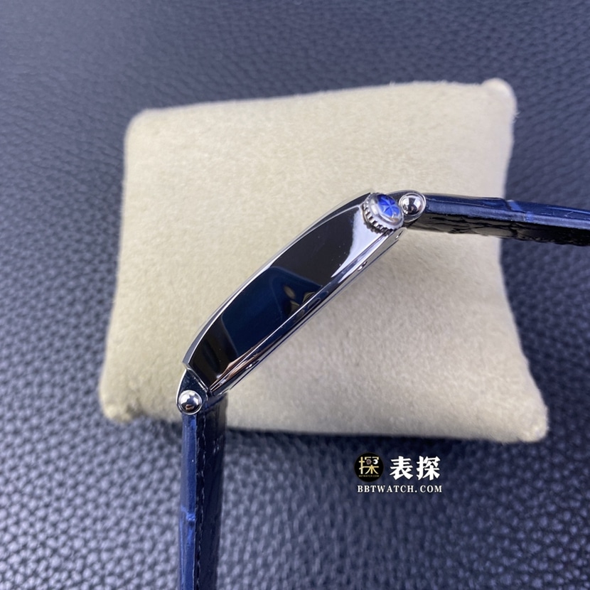 AI厂江诗丹顿历史名作一比一超A高仿手表男士银白盘歪脖子皮带款图片及价格侧面实拍图