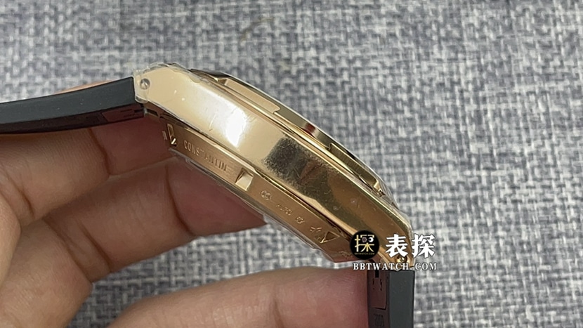 8F厂江诗丹顿纵横四海顶级一比一精仿手表男士银白盘皮带款图片及价格侧面实拍图