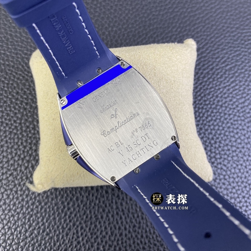 ZFV45系列法兰克穆勒1:1复刻手表蓝盘皮带款 SC DT YACHTING OG背面图