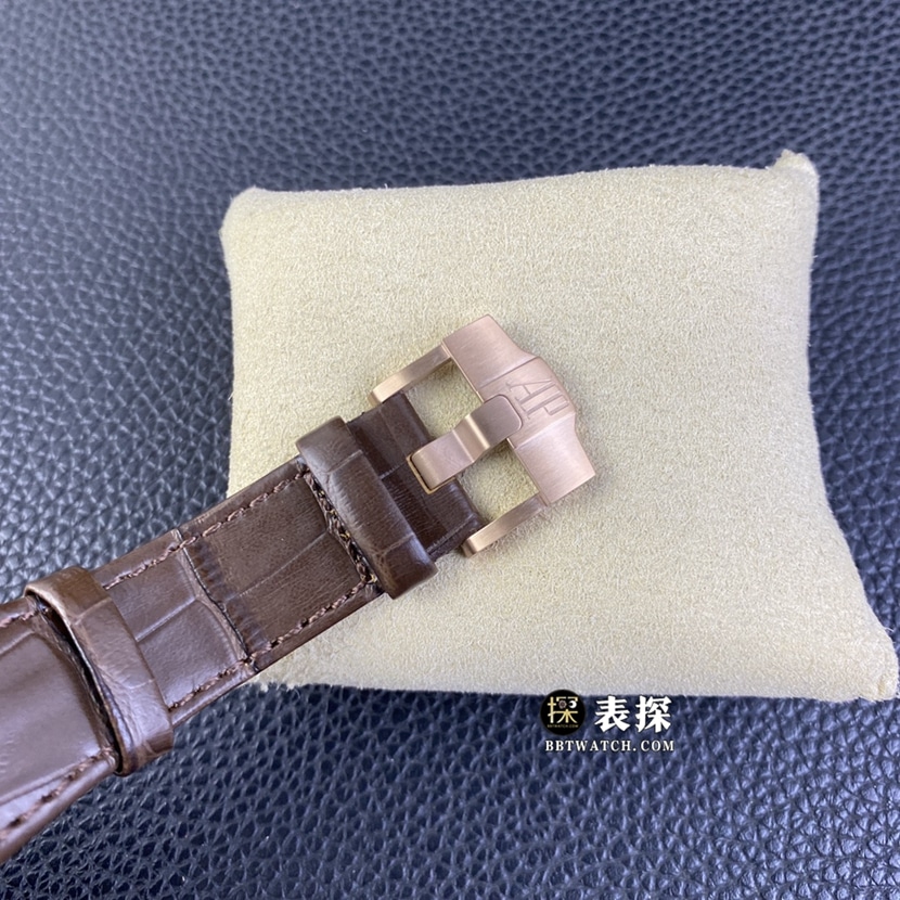APF厂爱彼皇家橡树离岸型26470顶级复刻手表男士咖啡熊猫盘皮带款图片及价格表扣实拍图
