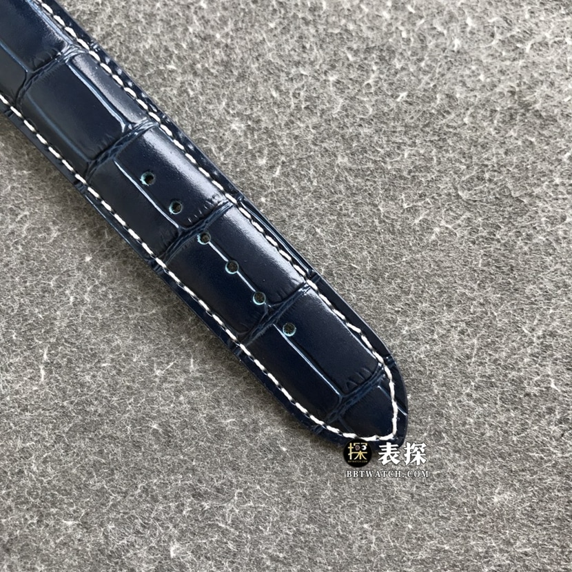 百年灵璞雅B01计时一比一顶级复刻手表男士深蓝盘皮带款图片及价格表带实拍图