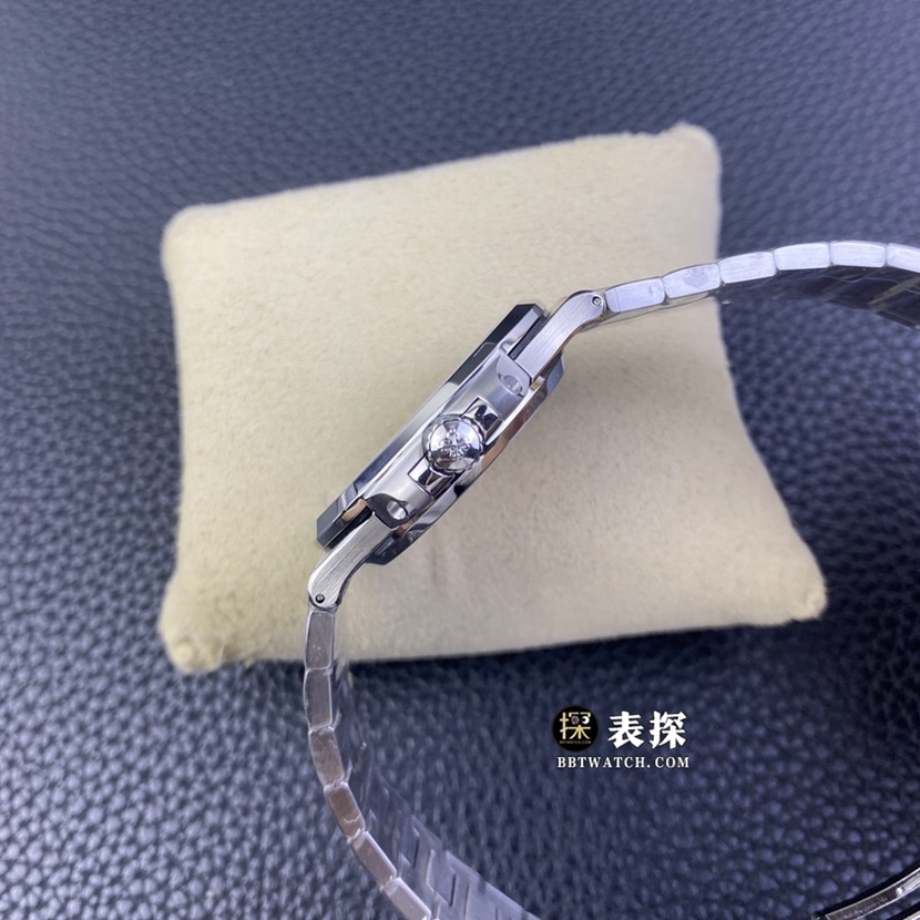 MP厂百达翡丽运动优雅5711顶级复刻手表男士绿盘钢带款图片及价格侧面实拍图