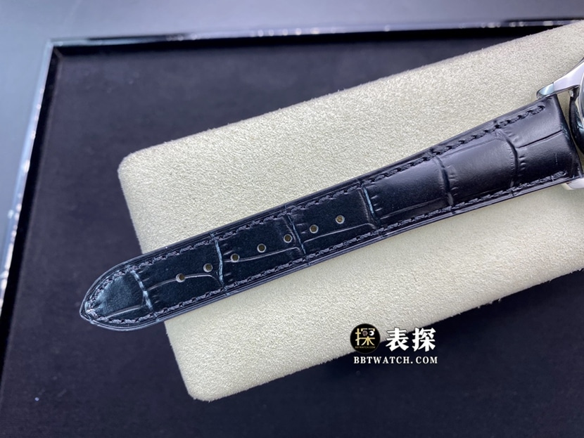 KM厂百达翡丽复杂功能时计5205G一比一超A高仿手表男士蓝盘月相皮带款图片及价格表带实拍图