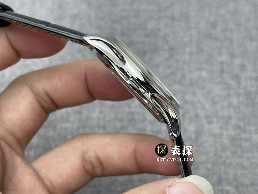 ZF厂百达翡丽古典表5296顶级复刻手表男士乳白盘皮带款图片及价格侧面实拍图